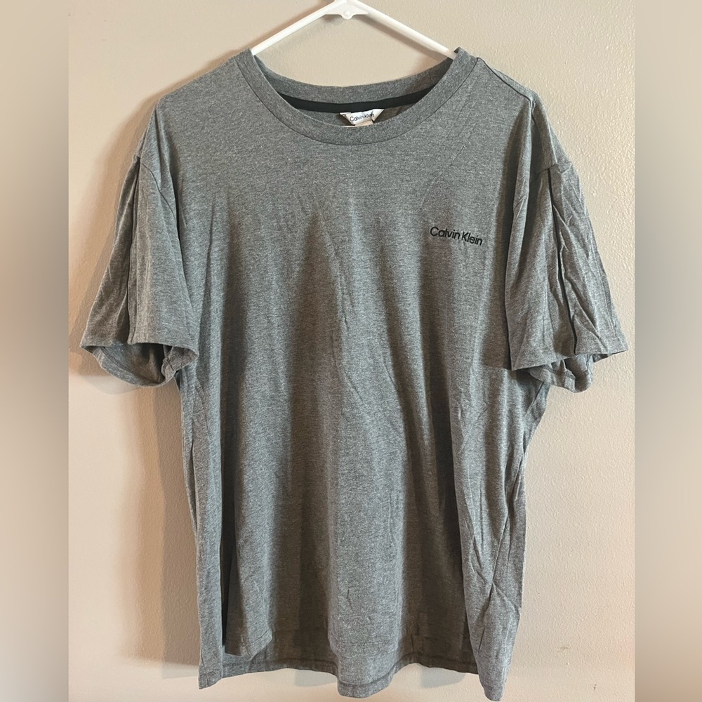 Official Calvin Klein‎ Logo Gray T Shirt - Size XL